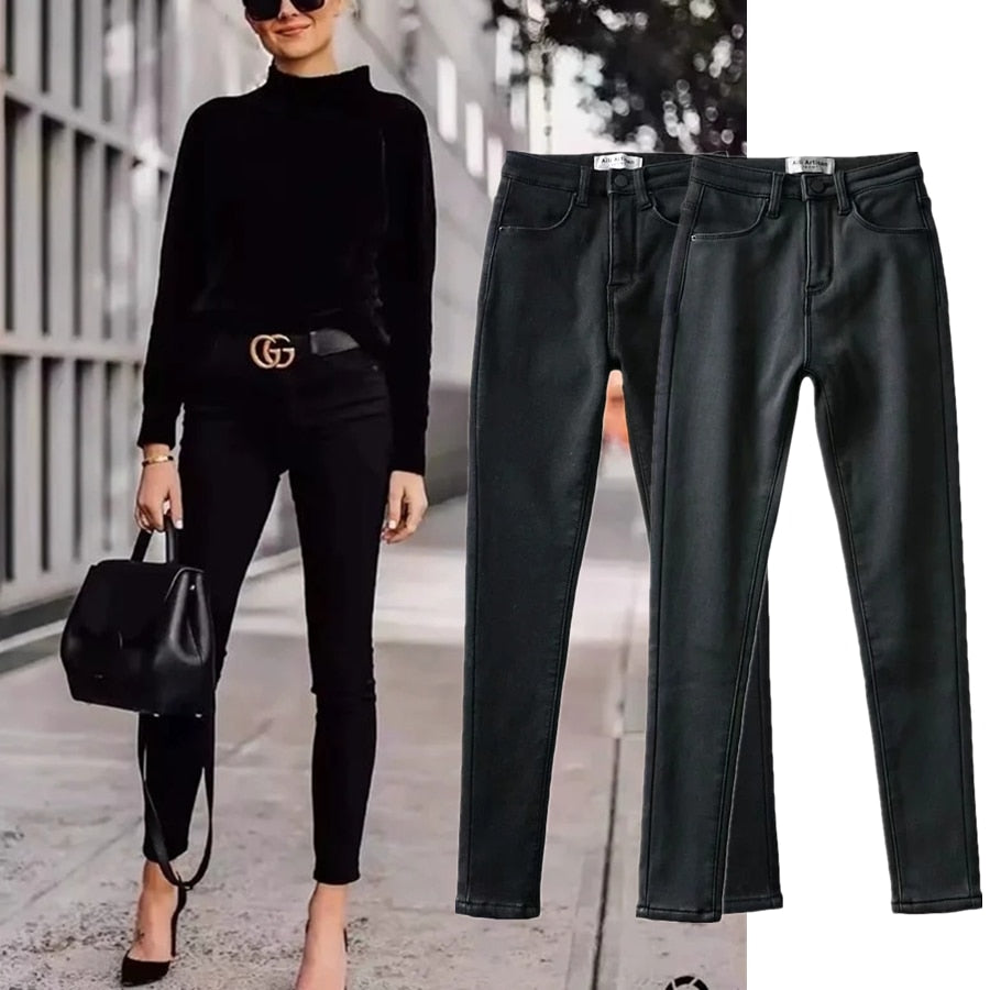 England Style Vintage High Waist Skinny Jeans InsStreet