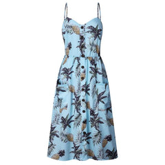 Casual Print Beach Dress InsStreet