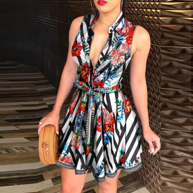 Sexy Party Colorful Print Dress InsStreet