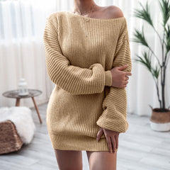 Lantern Sleeve Oversized Fashion Knitted Dress InsStreet