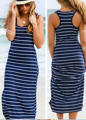 Sexy Lady Stripe Beach Dress InsStreet