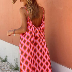 O Neck Backless Maxi Dress InsStreet