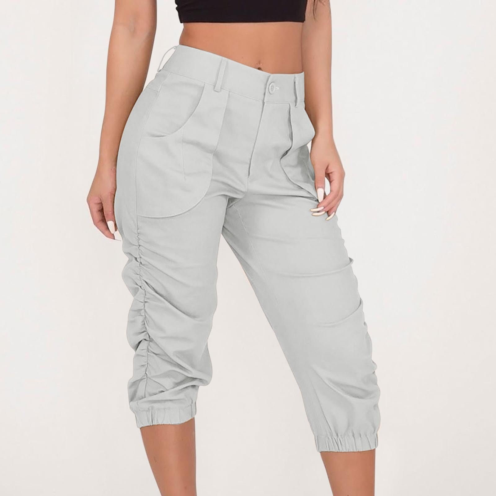 High Waist Cropped Pants InsStreet