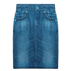 Trendy Retro Black Blue Hip Denim Skirt InsStreet