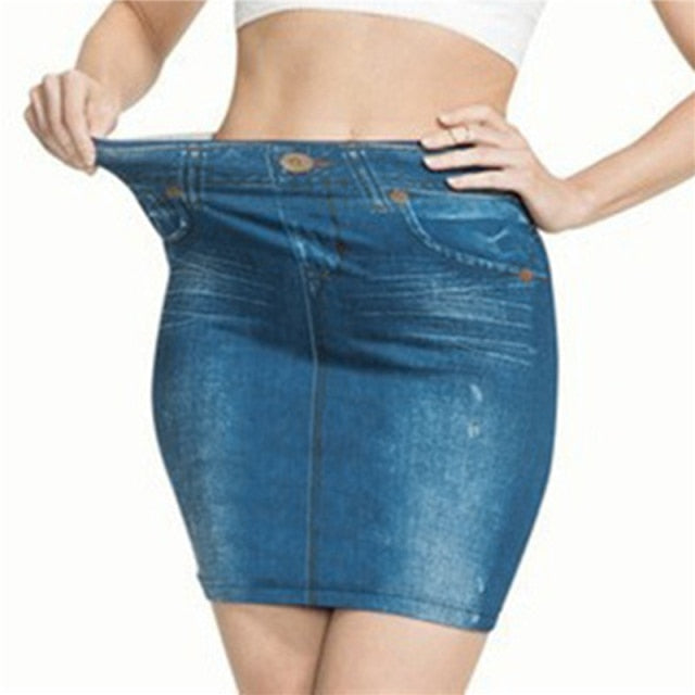 Trendy Retro Black Blue Hip Denim Skirt InsStreet