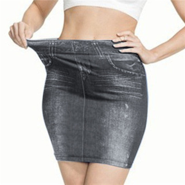 Trendy Retro Black Blue Hip Denim Skirt InsStreet