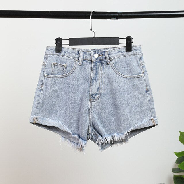 Fashion Washed Light Blue Denim Shorts InsStreet