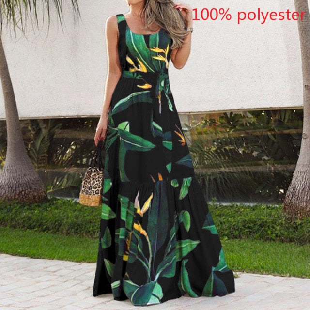 Sexy Party Maxi Sleeveless Floral Print Dress InsStreet