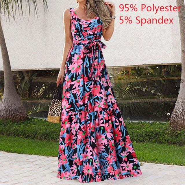 Sexy Party Maxi Sleeveless Floral Print Dress InsStreet