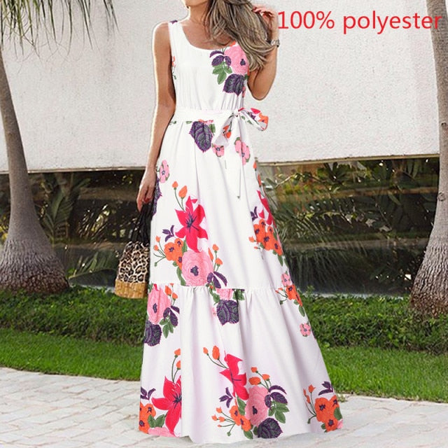 Sexy Party Maxi Sleeveless Floral Print Dress InsStreet