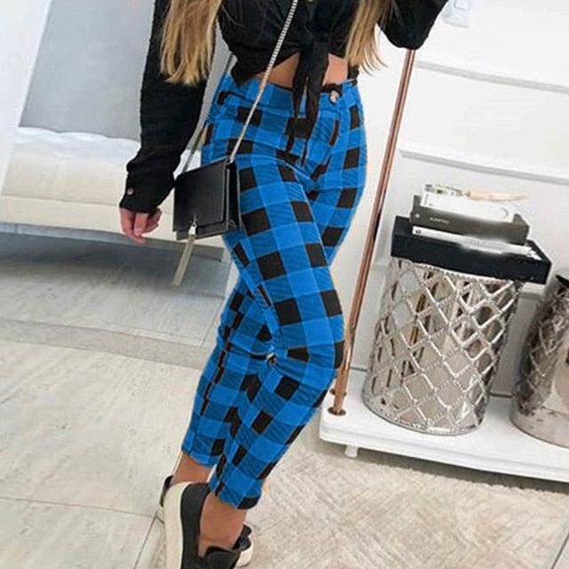 Casual Elastic High Waist Loose Pockets Long Pants InsStreet