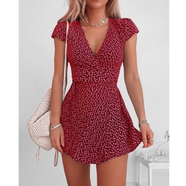 Short Sleeve Sexy V-neck Dresses InsStreet