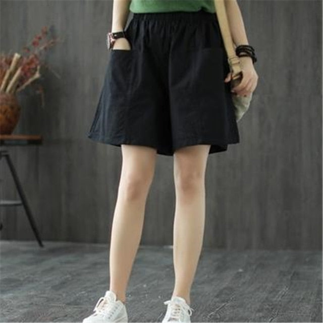 High Waist Cotton Loose Casual Thin Shorts InsStreet