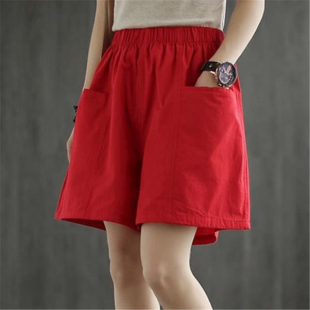 High Waist Cotton Loose Casual Thin Shorts InsStreet