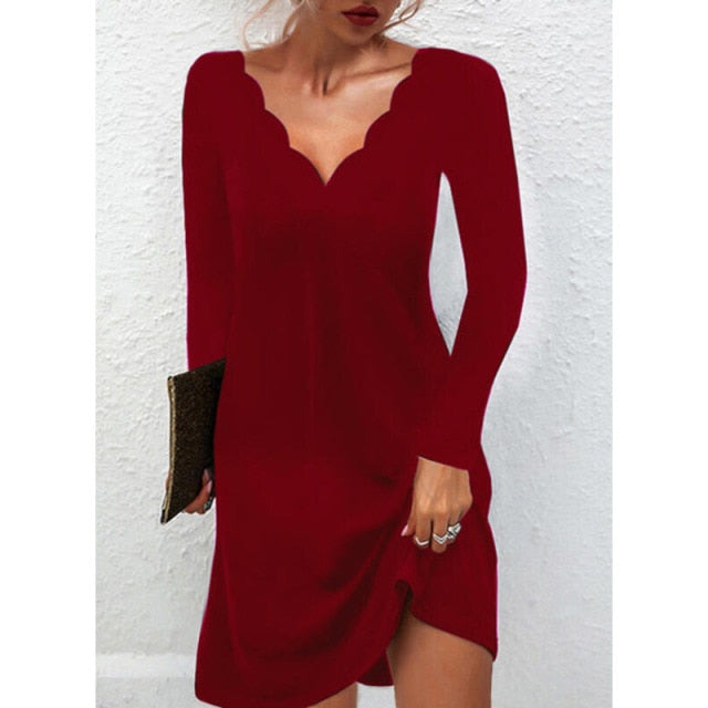 Fashion Sexy Casual Long Sleeve Vestidos Pullover Party Dress InsStreet