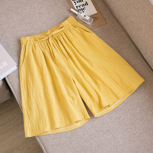 Loose Plus Size Knee Wide-leg Shorts InsStreet