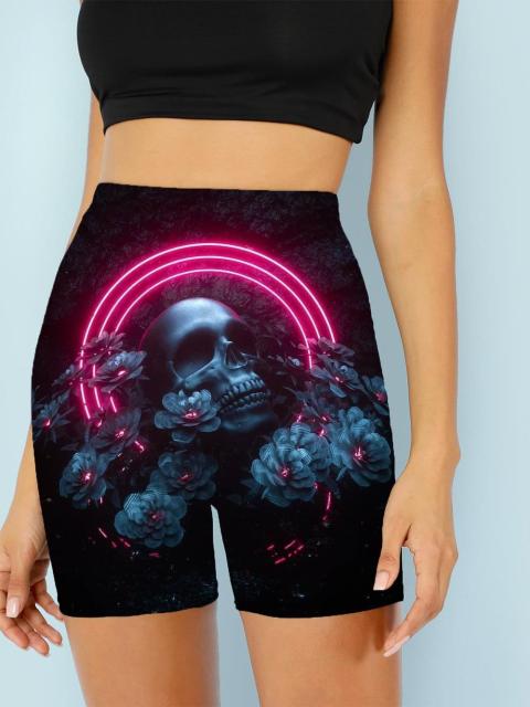 Women Skeleton Short Dancing  Rock High Waist Womens Pants InsStreet