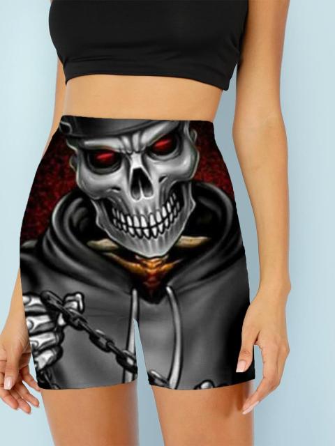 Women Skeleton Short Dancing  Rock High Waist Womens Pants InsStreet