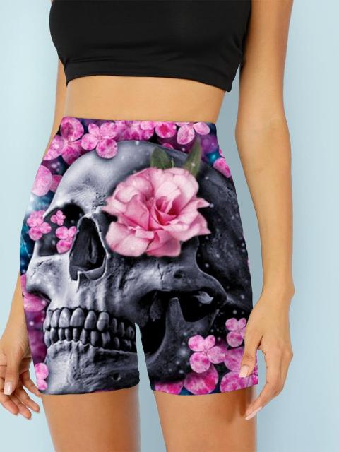 Women Skeleton Short Dancing  Rock High Waist Womens Pants InsStreet