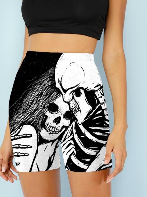 Women Skeleton Short Dancing  Rock High Waist Womens Pants InsStreet