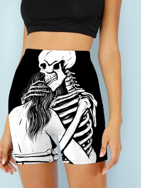 Women Skeleton Short Dancing  Rock High Waist Womens Pants InsStreet