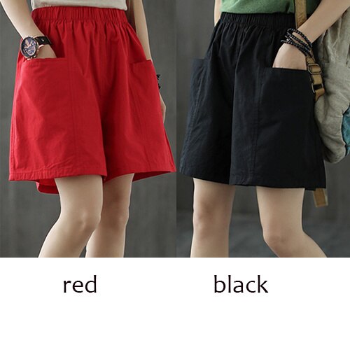 Plus Size Pocket Elastic High Waist Shorts InsStreet