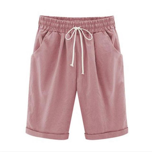 Cotton Pants Ladies Drawstring Elastic Loose Shorts InsStreet