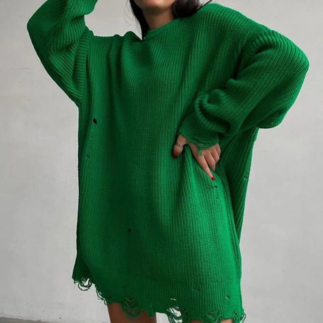 Female Casual Loose Sexy Club Sweater Dresses InsStreet