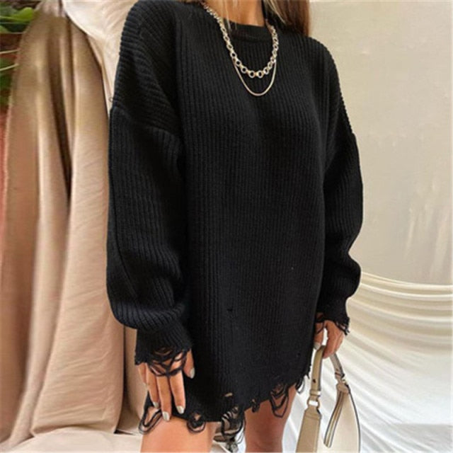 Female Casual Loose Sexy Club Sweater Dresses InsStreet