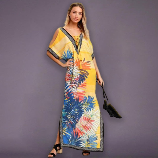 Quick-drying Bohemian Printed Loose Beach Dress InsStreet