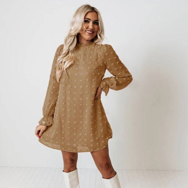 Fashion Dot Pom Pom Dress New Loose Casual Dress InsStreet