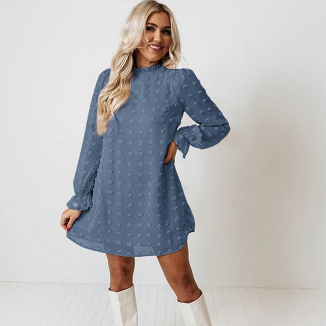 Fashion Dot Pom Pom Dress New Loose Casual Dress InsStreet