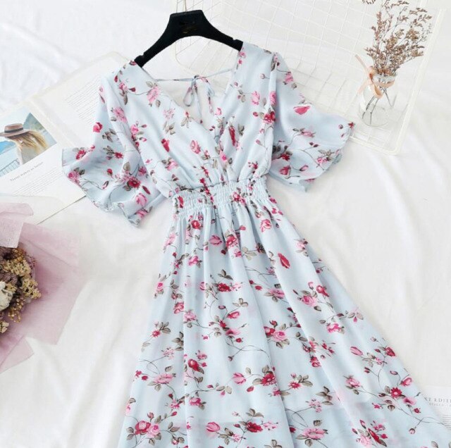 Short sleeve Chiffon Dress InsStreet