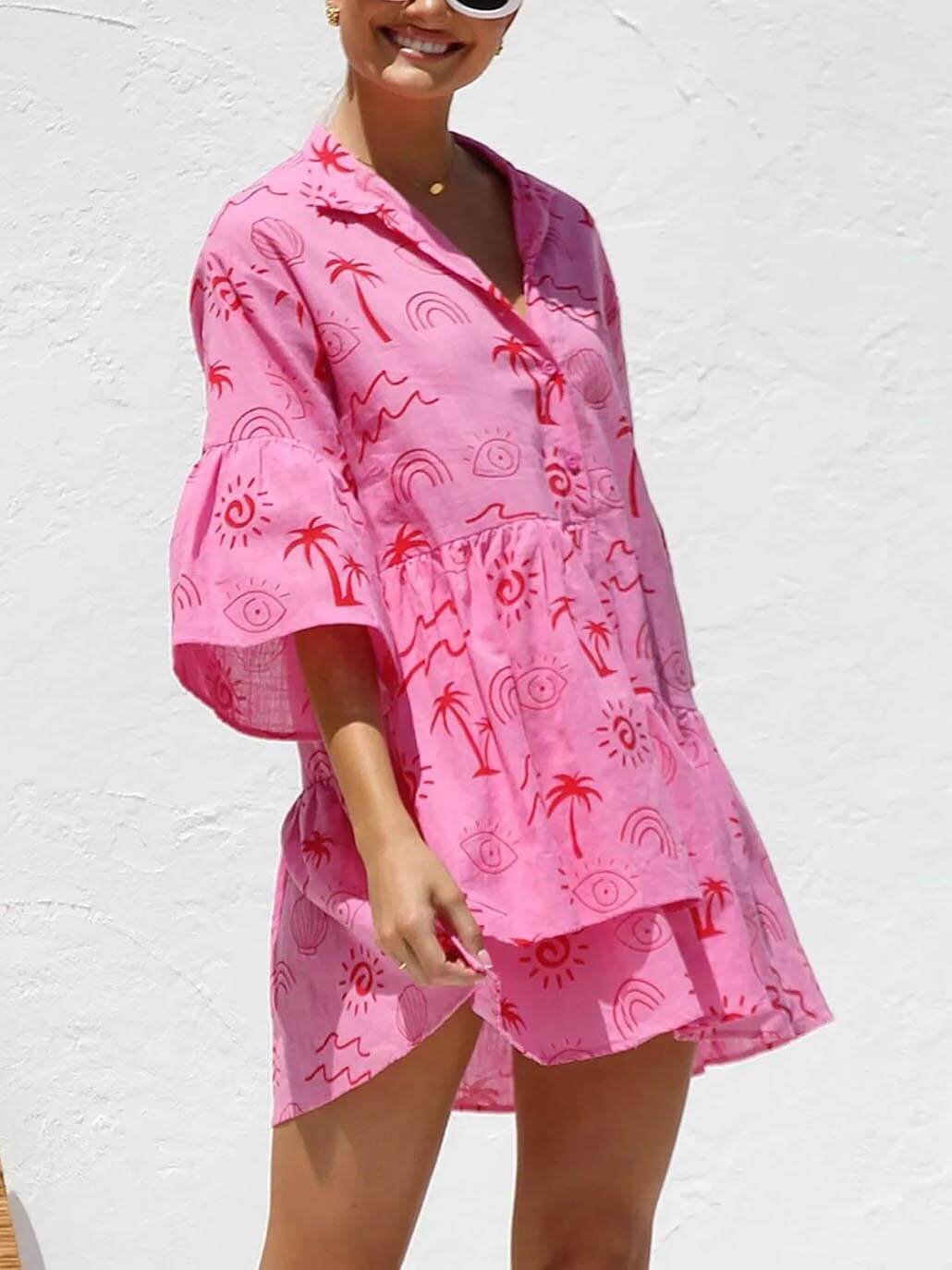 Ethnic Style Loose Charming Shirt Short Dress InsStreet