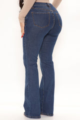 What Goes Around Flare Jeans - Dark Wash Ins Street