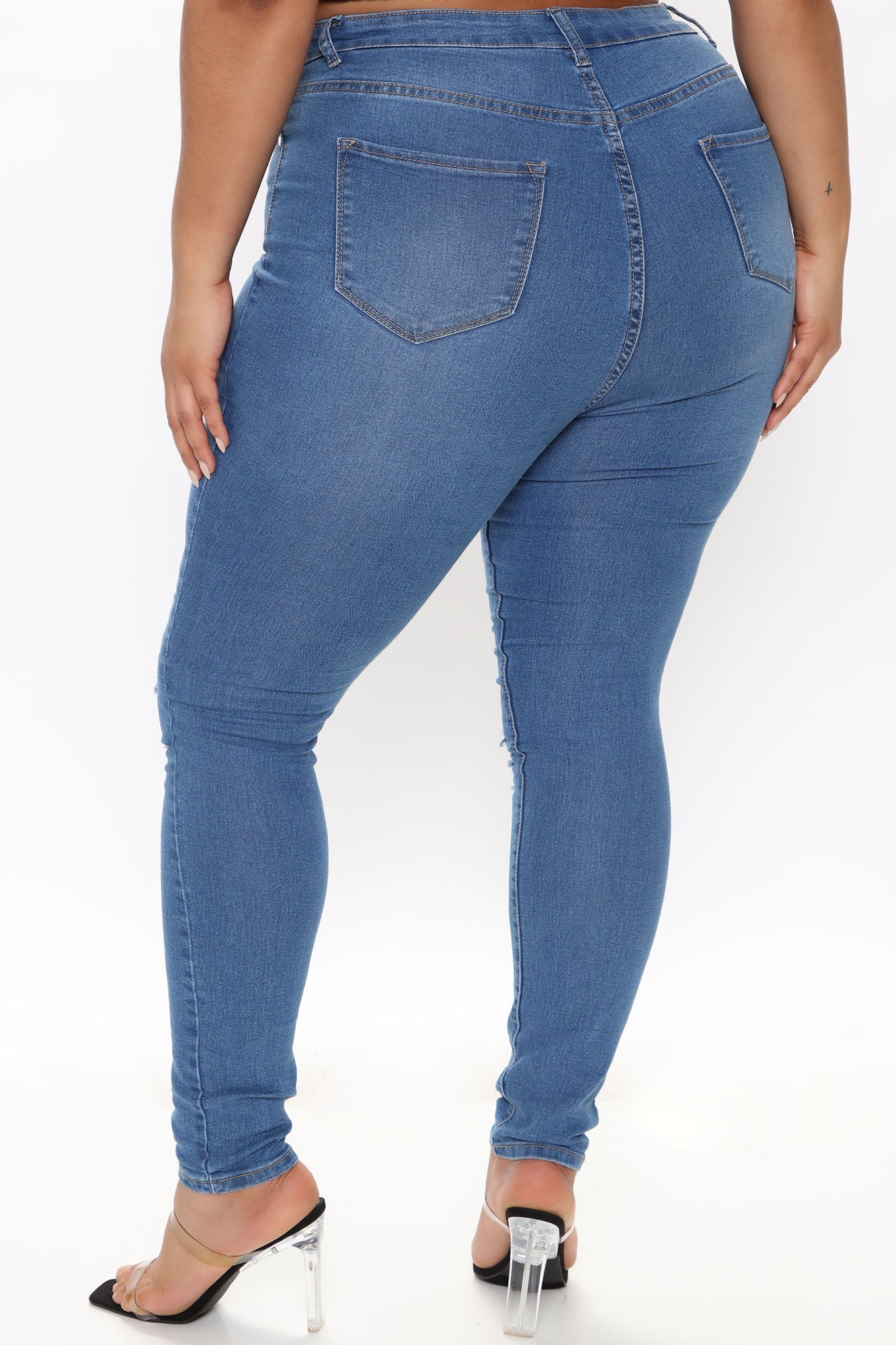 Tempe Distressed Jeans - Medium Blue Wash Ins Street