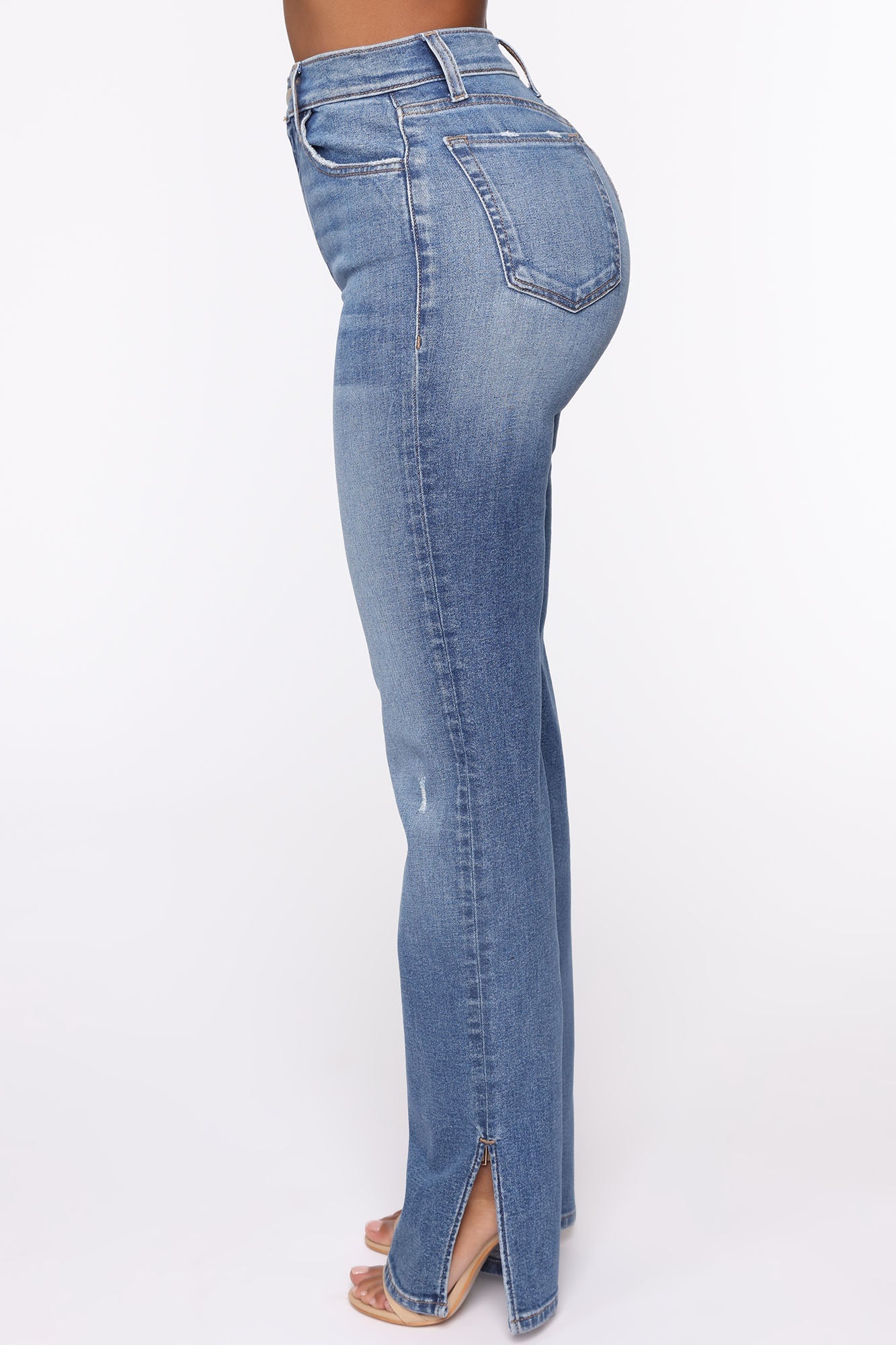 Killing 'Em Softly Side Split Jean - Medium Blue Wash Ins Street