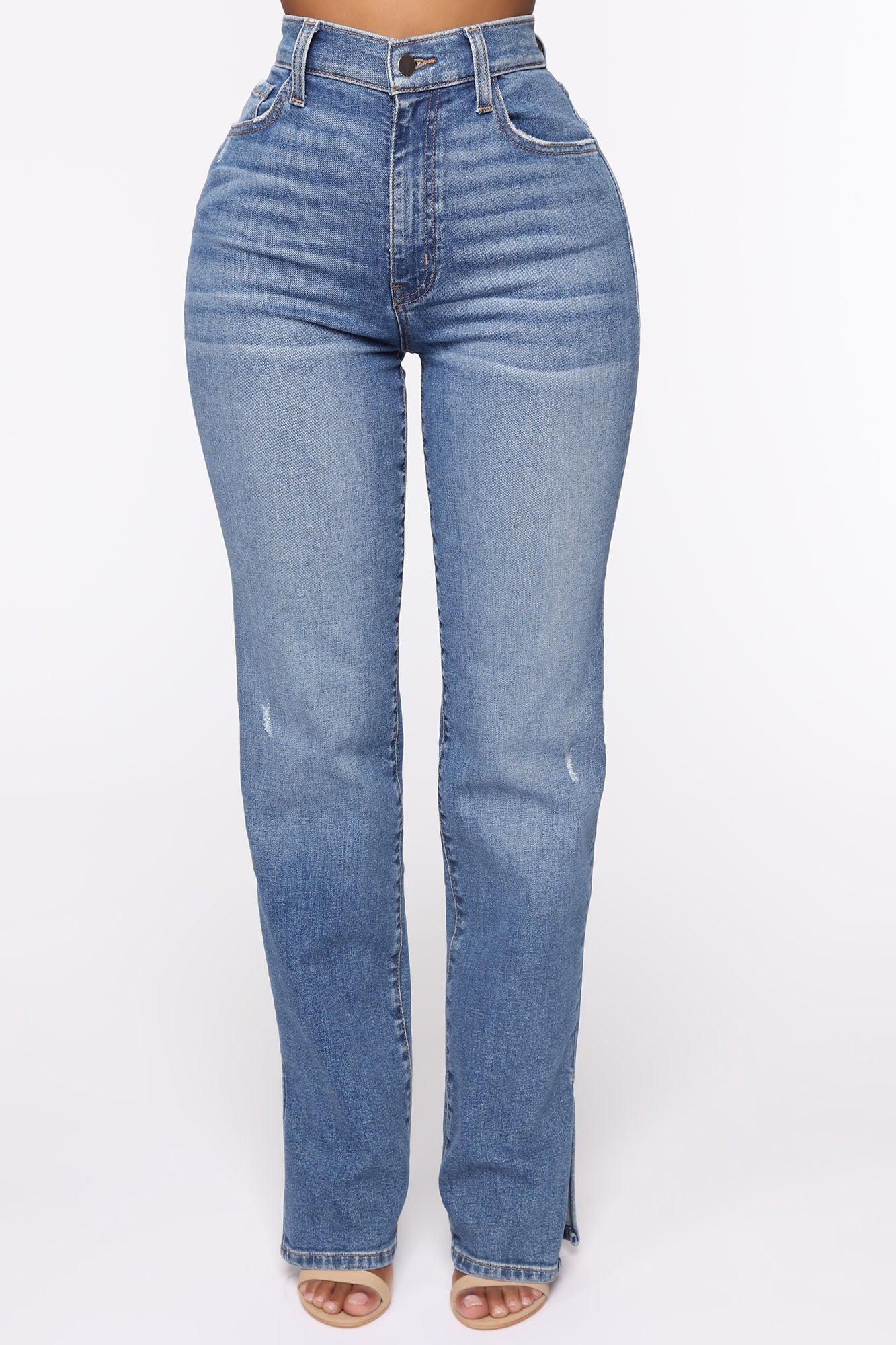 Killing 'Em Softly Side Split Jean - Medium Blue Wash Ins Street