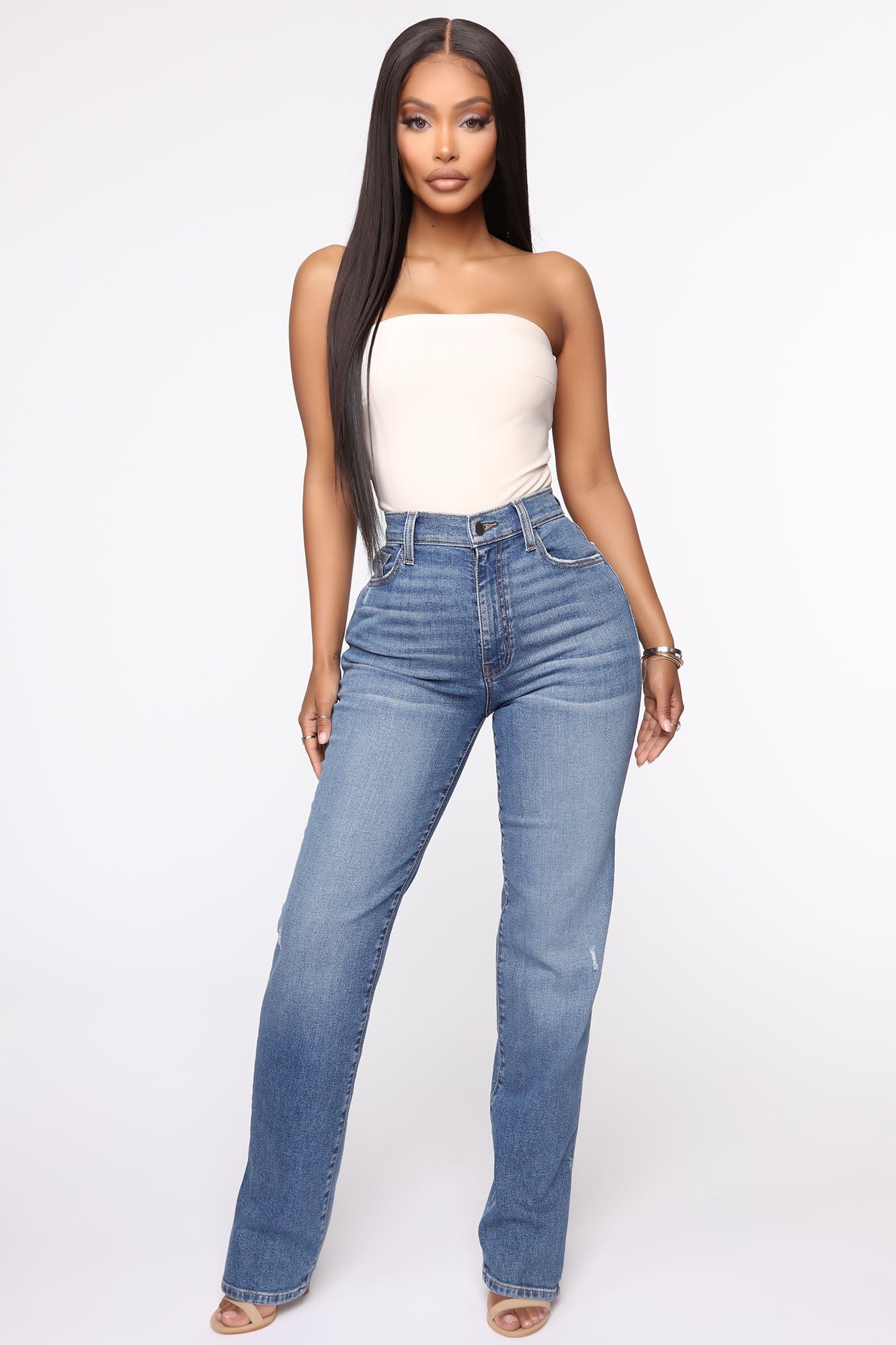Killing 'Em Softly Side Split Jean - Medium Blue Wash Ins Street