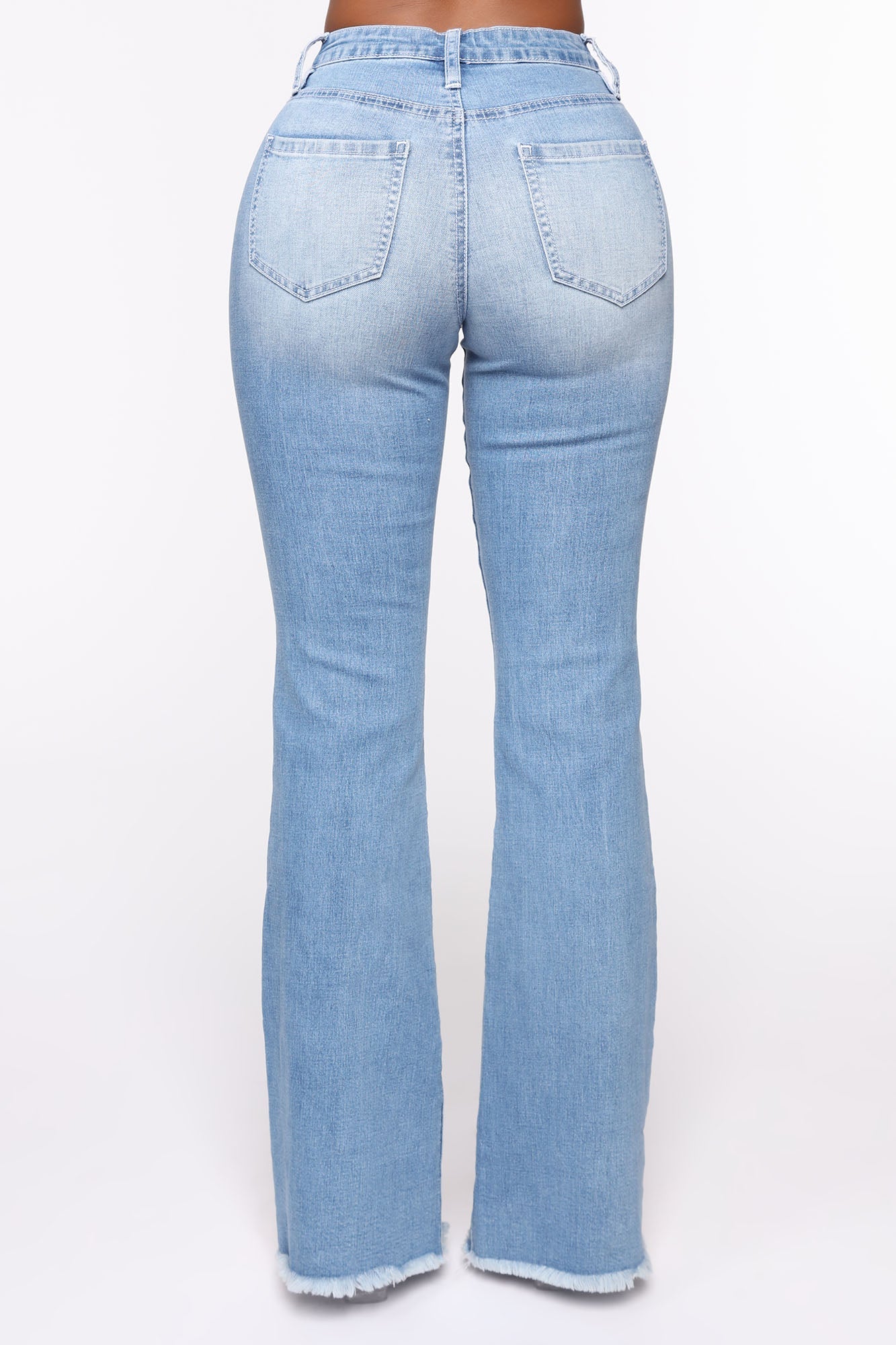 Kiana Distressed Flare Jeans - Light Blue Wash Ins Street