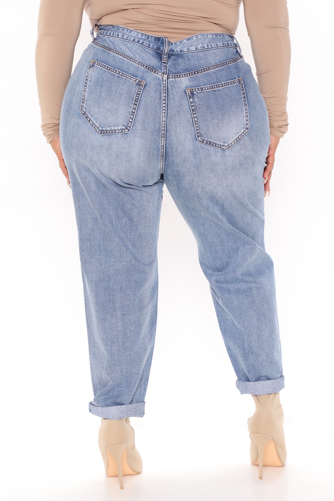 Simply Sweet Mom Jeans - Medium Blue Wash Ins Street