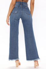 Catch You On The Flip Wide Leg Jeans - Dark Wash Ins Street