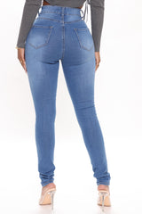Tempe Distressed Jeans - Medium Blue Wash Ins Street