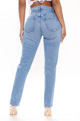 New Perspective Ripped Slim Mom Jeans - Medium Blue Wash Ins Street