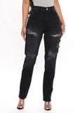 Better Together Ripped Boyfriend Jeans - Black