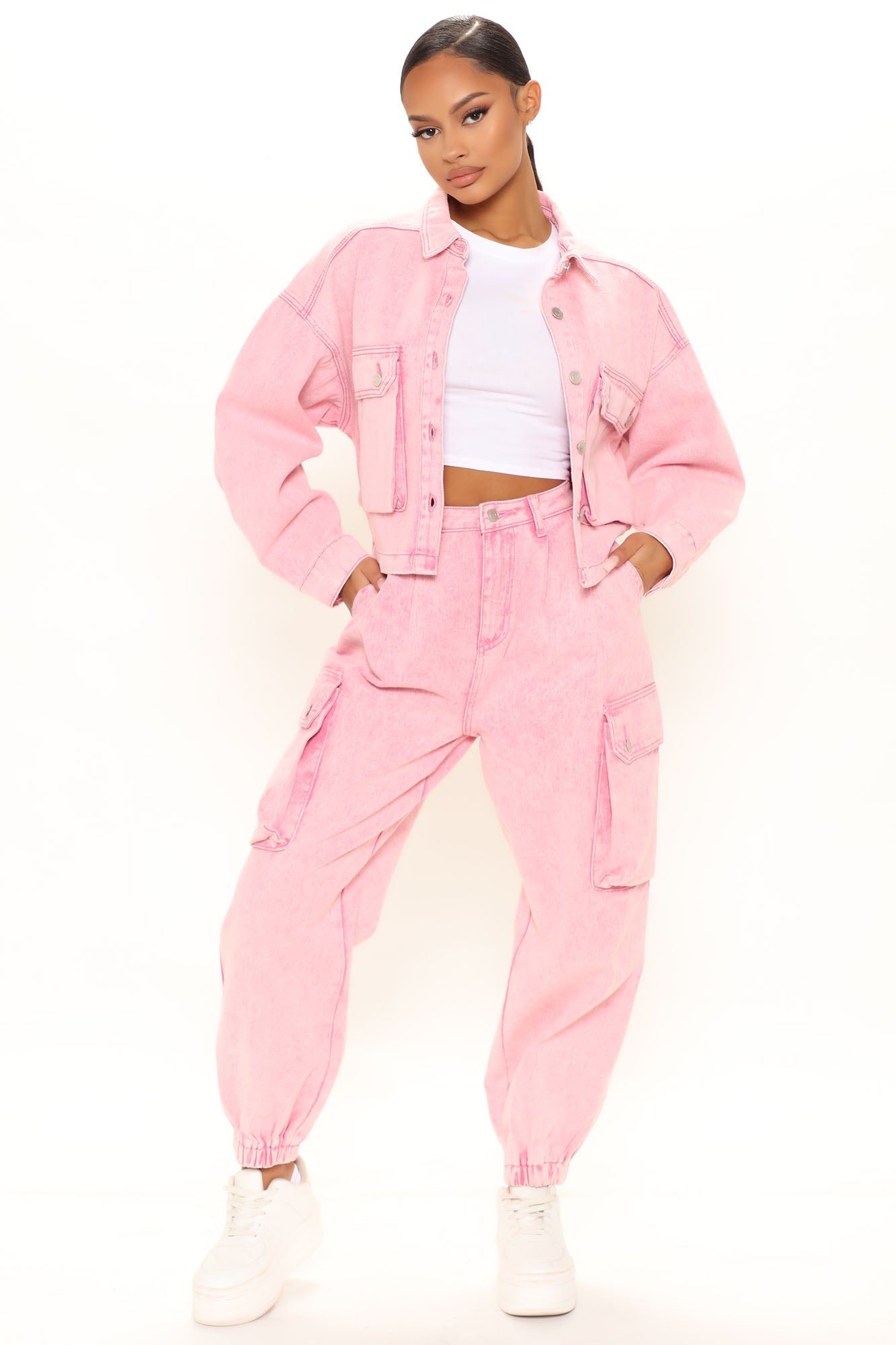 Keep Dreaming Mineral Wash Denim Jogger - Pink Ins Street