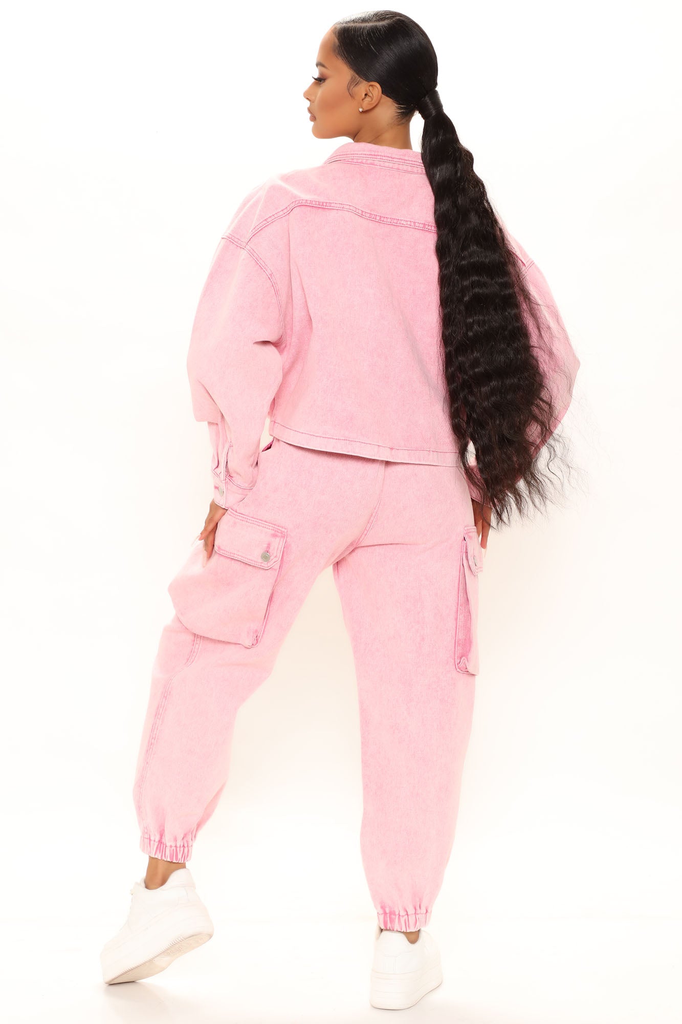 Keep Dreaming Mineral Wash Denim Jogger - Pink Ins Street