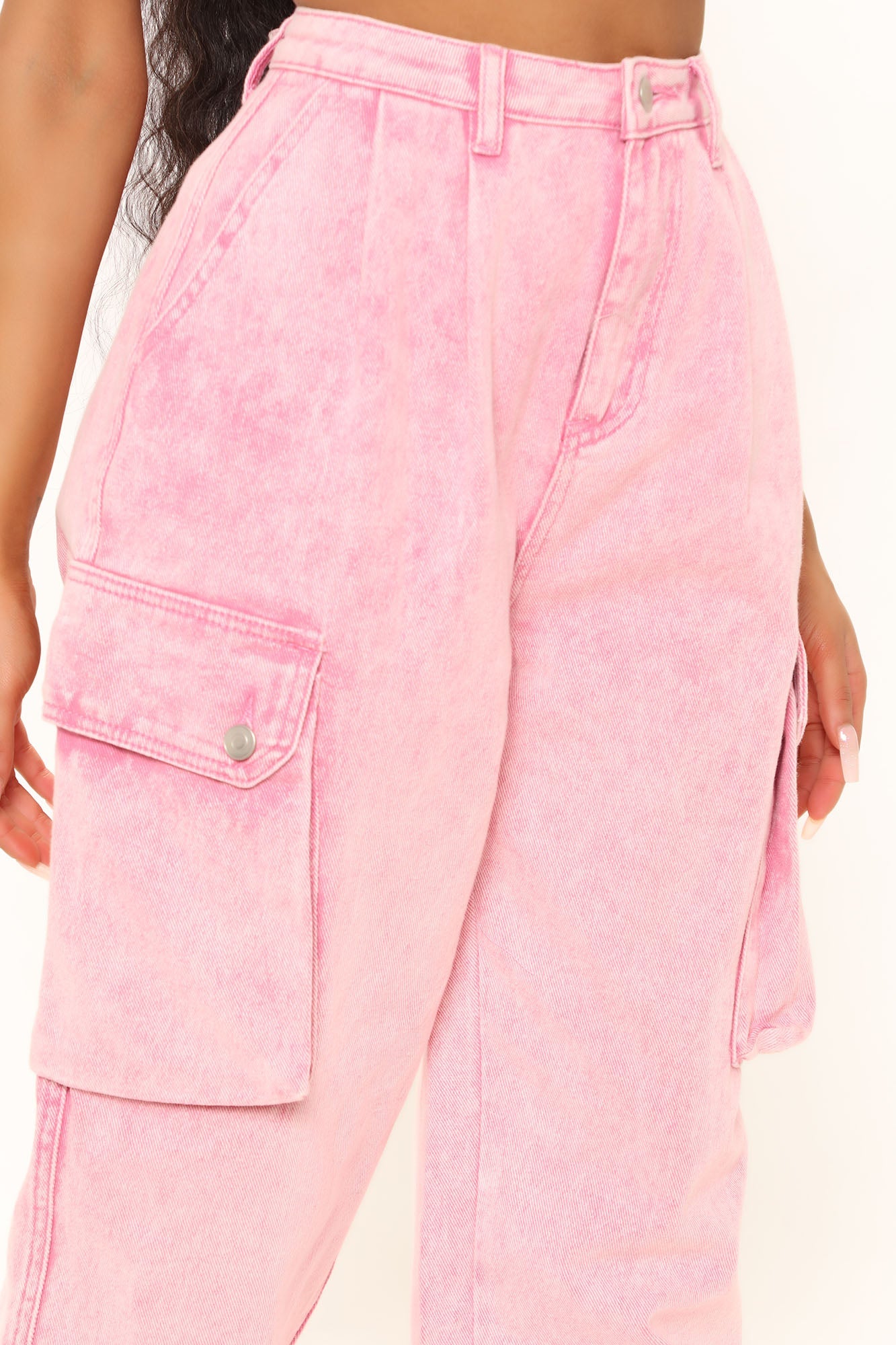 Keep Dreaming Mineral Wash Denim Jogger - Pink Ins Street