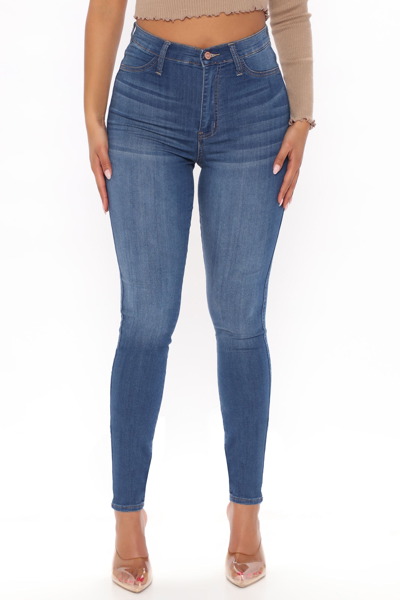 Tall Emma Super Stretch High Rise Skinny Jean - Medium Blue Wash Ins Street