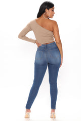 Tall Emma Super Stretch High Rise Skinny Jean - Medium Blue Wash Ins Street